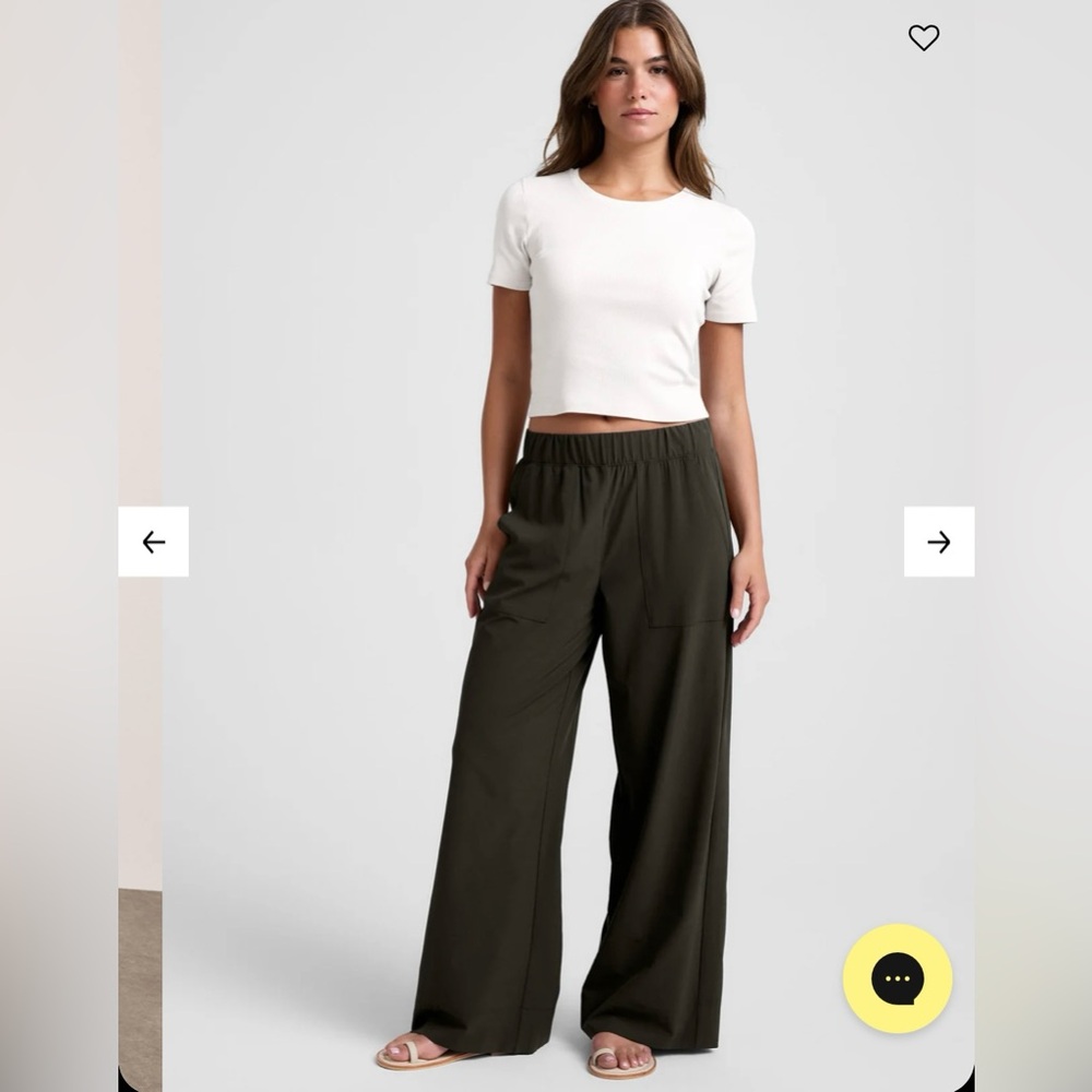NWT Beyond Yoga Easy Women's Olive Green Wide-Leg Pants